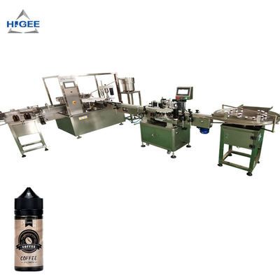 China 10ml 20ml 30ml chubby gorilla bottle liquid filling plugging capping machine with labeling machine cbd oil 10ml bottling supplier