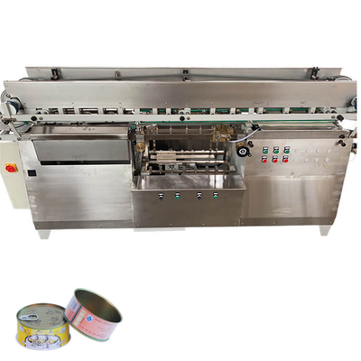 China Canned fruit cocktail cold glue labeling machine line with filling sealing machine supplier
