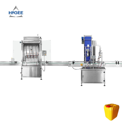 China HIGEE jerry can 5 liter chemical liquid filling capping machine with labeling machine supplier