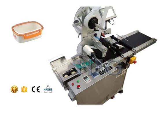 China Plastic Lunch Container Sticker Labeling Machine , Automatic Box Labeling Machine supplier