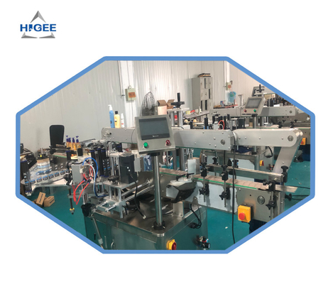 China Automatic Double Sided / Top And Bottom Labeling Machine For Round Cylinder Bottles supplier