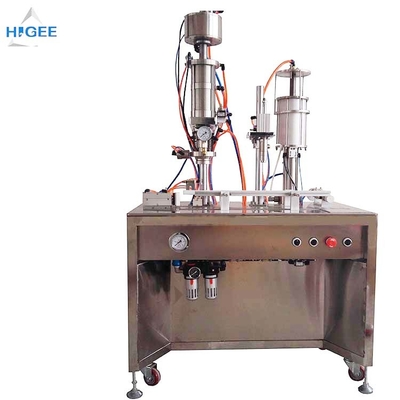 China 35 - 65 Mm Bottle Height Bottled Water Filling And Capping Machine Inhaler Aerosol Filling Machine supplier